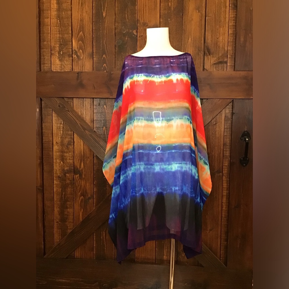 Jantzen Multicolor Tie-Dye Poncho